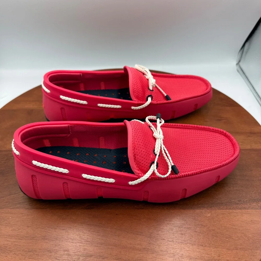SWIMS Men Braided Lace Loafer Campari Red Water Resistant Shoes 21215-903 Size 7